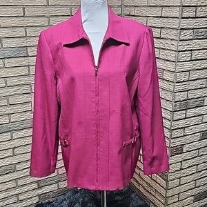 ALFRED DUNNER Zip Up Dress Jacket Sz 12 Excellent